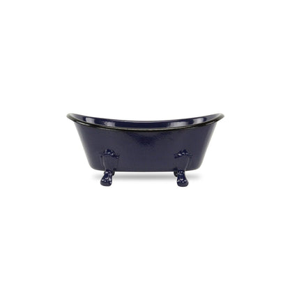3" Blue Metal Hand Painted Decorative Tub Tabletop Sculpture HomeRoots