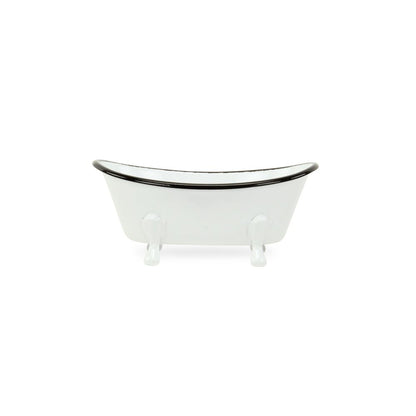 3" White Fabric Hand Painted Decorative Tub Tabletop Sculpture HomeRoots