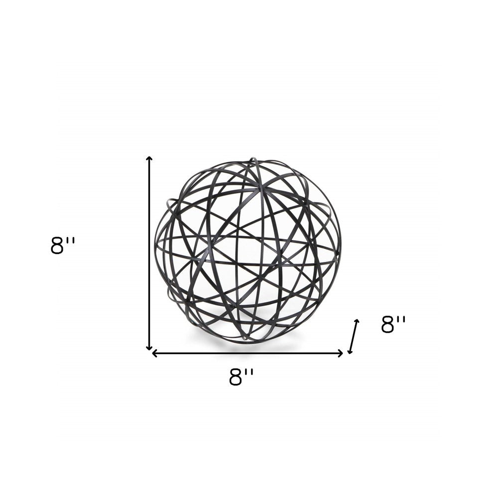 8" Black Solid Wood Hand Painted Tabletop Sculpture HomeRoots