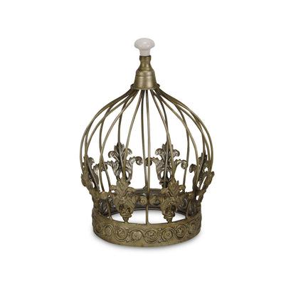 10" Bronze Metal Hand Painted Decorative Crown Tabletop Sculpture