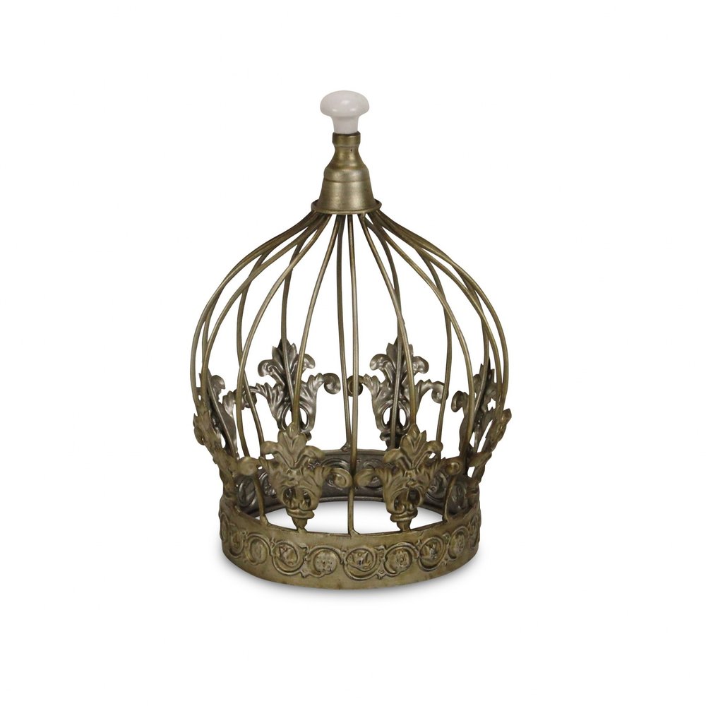 10" Bronze Metal Hand Painted Decorative Crown Tabletop Sculpture — view 1