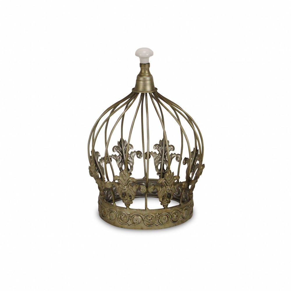 10" Bronze Metal Hand Painted Decorative Crown Tabletop Sculpture HomeRoots