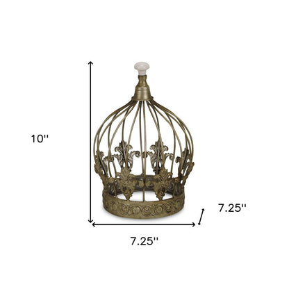 10" Bronze Metal Hand Painted Decorative Crown Tabletop Sculpture HomeRoots
