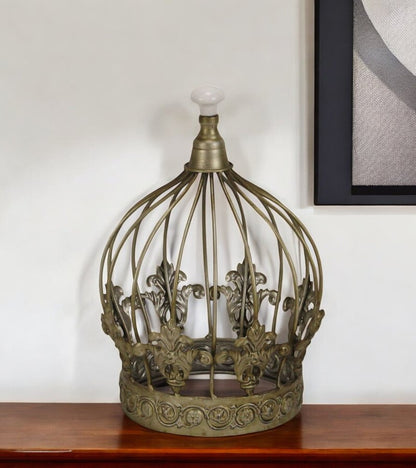 10" Bronze Metal Hand Painted Decorative Crown Tabletop Sculpture HomeRoots