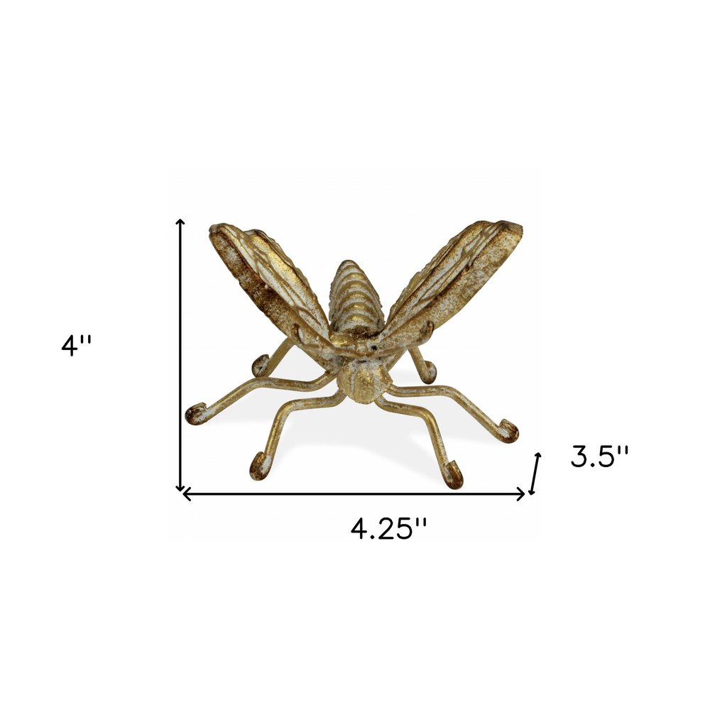 4" Gold Cast Iron Butterfly Tabletop Sculpture — view 9