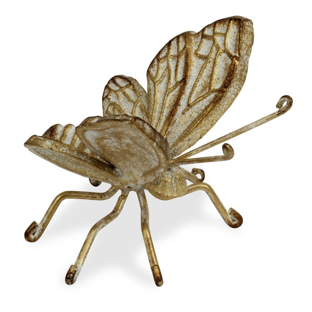 4" Gold Cast Iron Butterfly Tabletop Sculpture — view 1