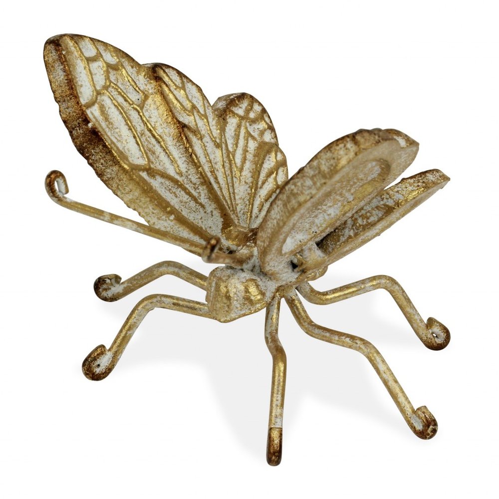 4" Gold Cast Iron Butterfly Tabletop Sculpture — view 3