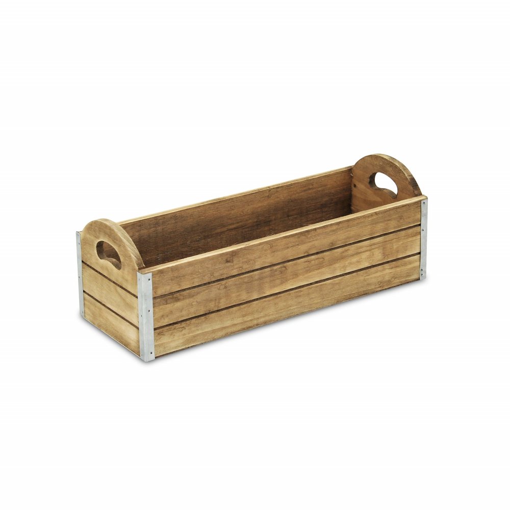 14" Brown Solid Wood Organizer Box HomeRoots