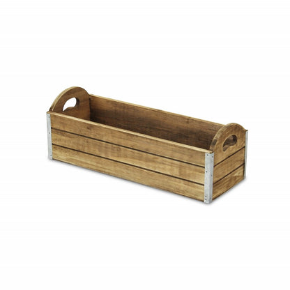 14" Brown Solid Wood Organizer Box HomeRoots