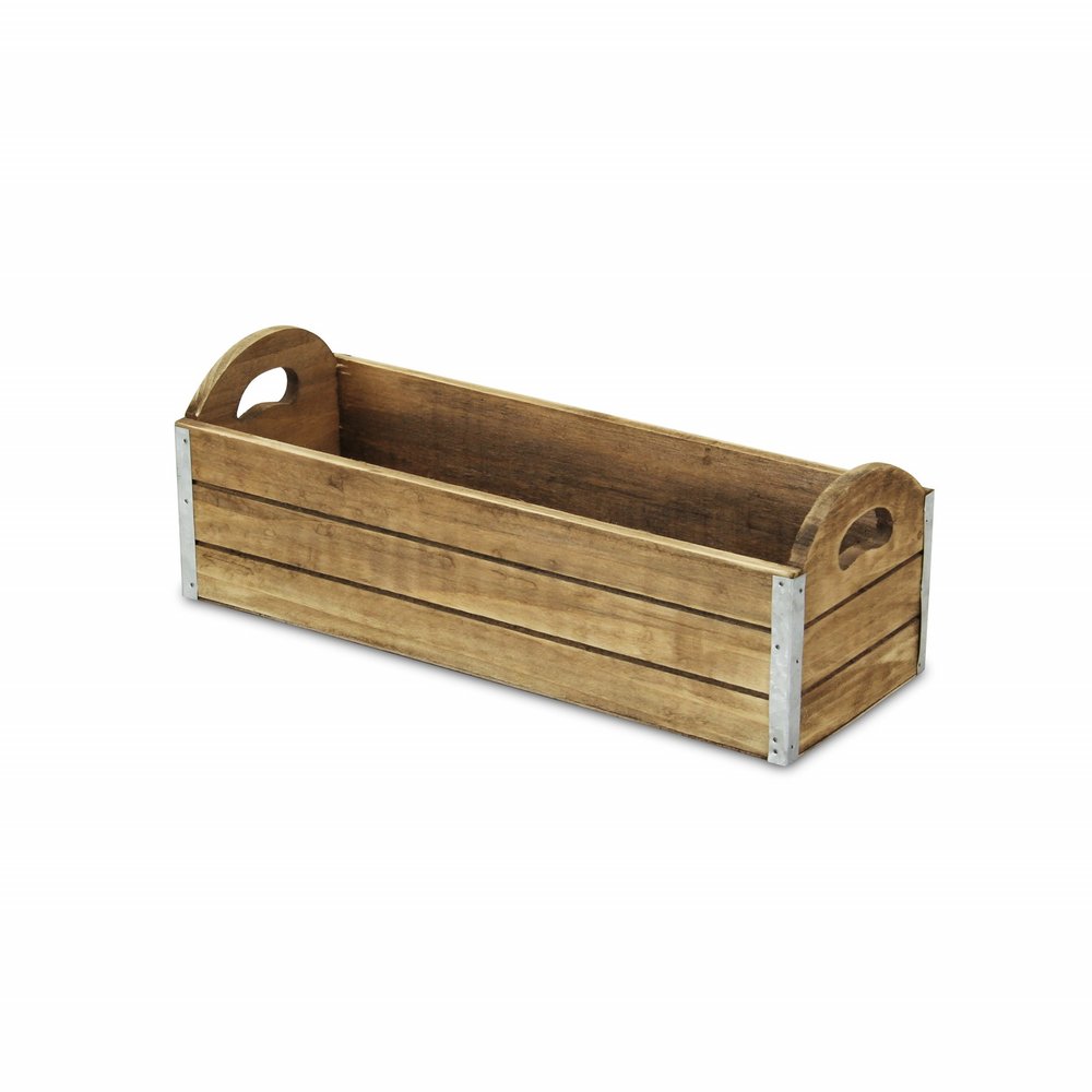 14" Brown Solid Wood Organizer Box — view 2