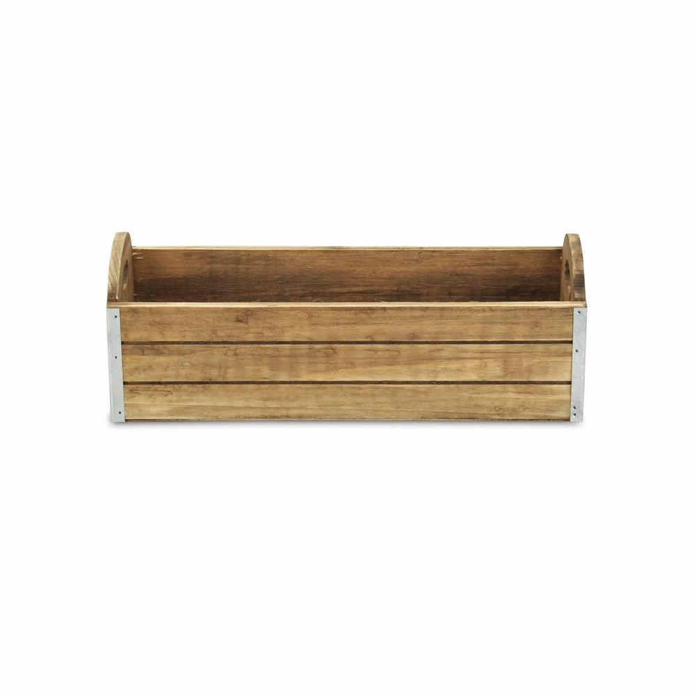 14" Brown Solid Wood Organizer Box HomeRoots