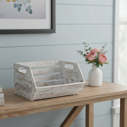 13" Gray Solid Wood Desk Organizer HomeRoots