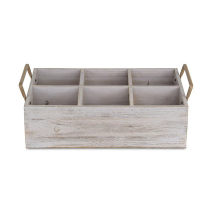 15" Gray And Brown Solid Wood Desk Organizer HomeRoots
