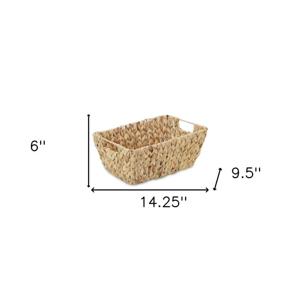 14" Brown Water Hyacinth Basket HomeRoots