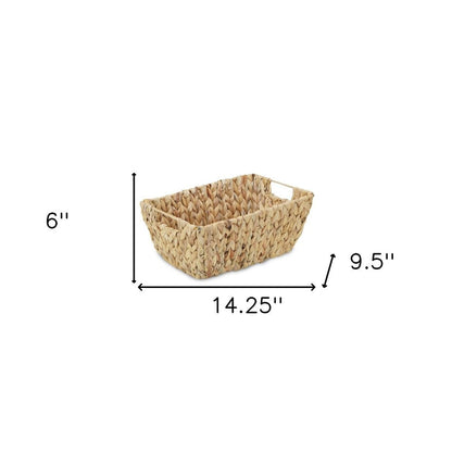 14" Brown Water Hyacinth Basket HomeRoots