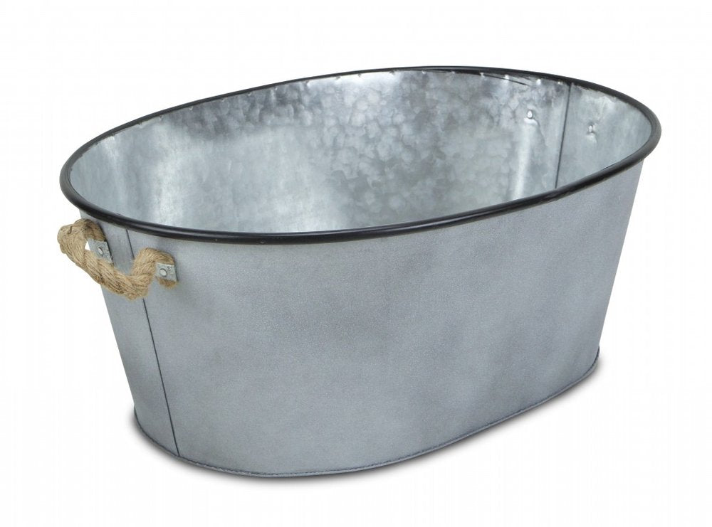24" Gray And Black Steel Basket HomeRoots