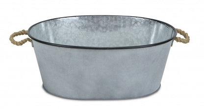 24" Gray And Black Steel Basket HomeRoots