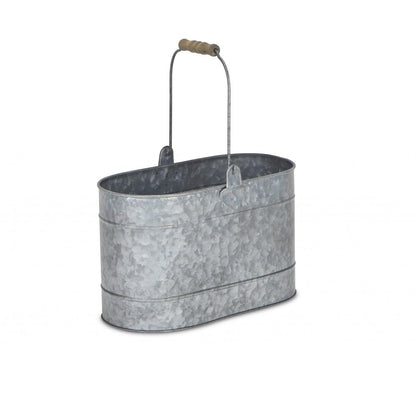 12" Gray Galvanized Steel Bucket HomeRoots