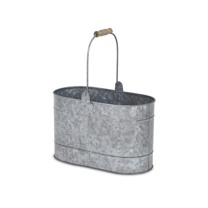 12" Gray Galvanized Steel Bucket HomeRoots