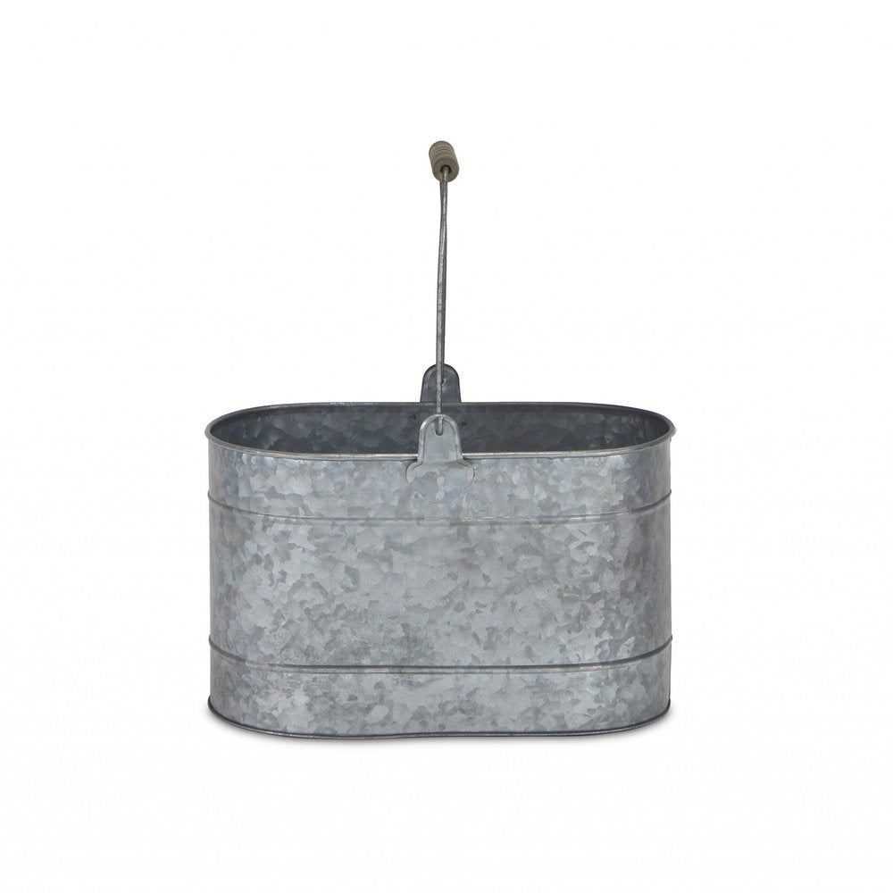 12" Gray Galvanized Steel Bucket HomeRoots