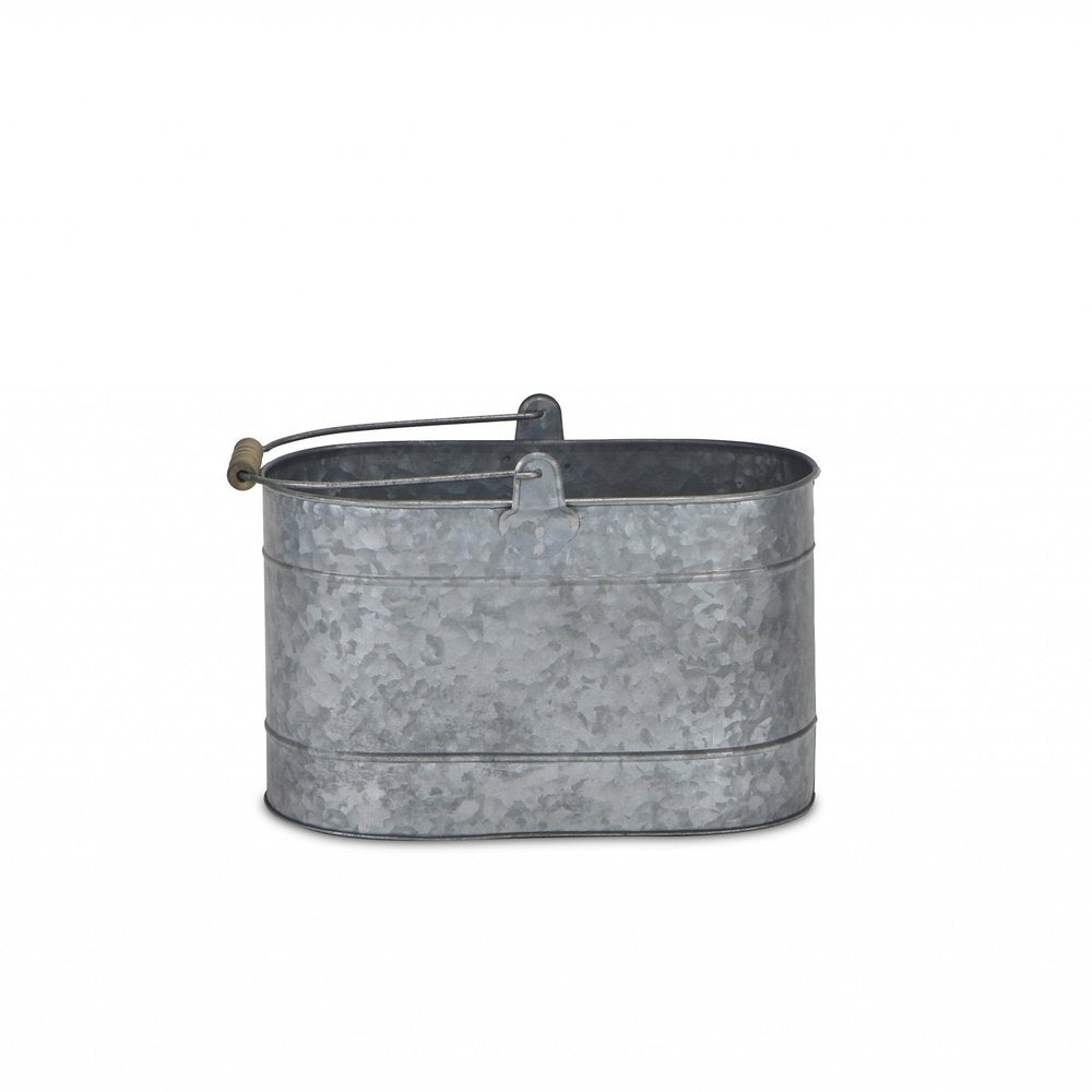 12" Gray Galvanized Steel Bucket HomeRoots