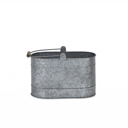 12" Gray Galvanized Steel Bucket HomeRoots