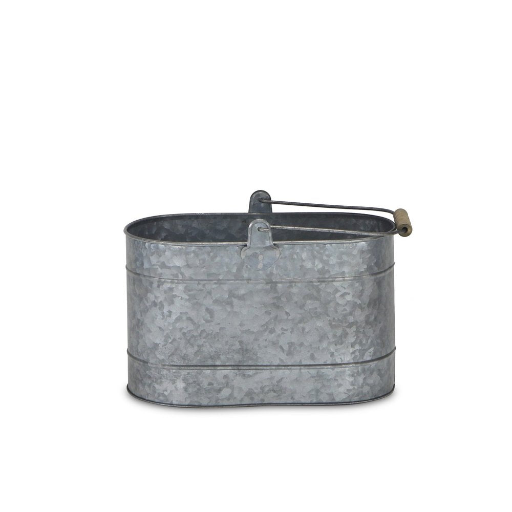 12" Gray Galvanized Steel Bucket HomeRoots