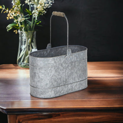 12" Gray Galvanized Steel Bucket HomeRoots