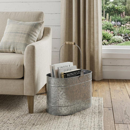 12" Gray Galvanized Steel Bucket HomeRoots