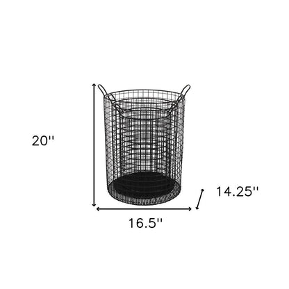Set of Three Black Metal Basket HomeRoots