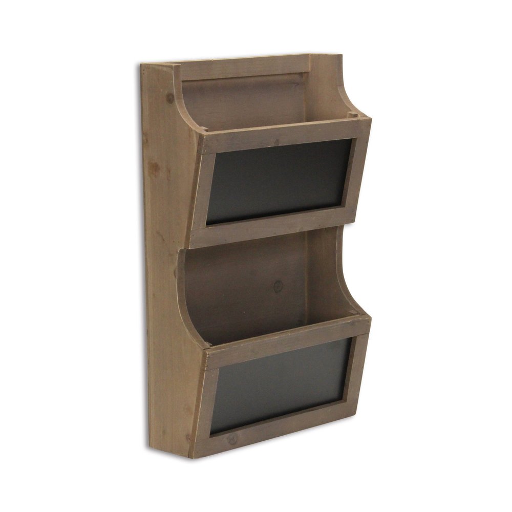 Set of Two Brown Solid Wood File Organizer HomeRoots
