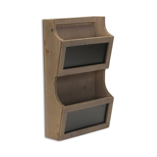 Set of Two Brown Solid Wood File Organizer HomeRoots