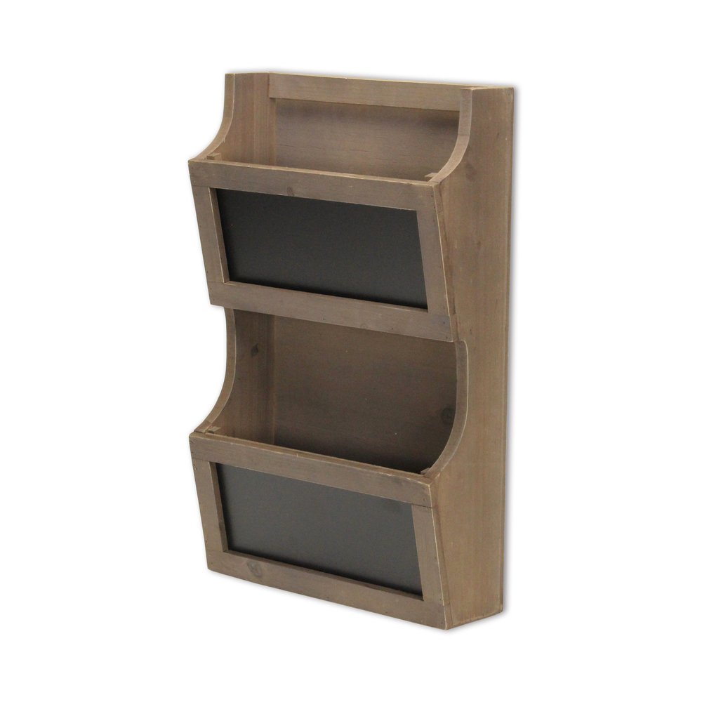 Set of Two Brown Solid Wood File Organizer HomeRoots