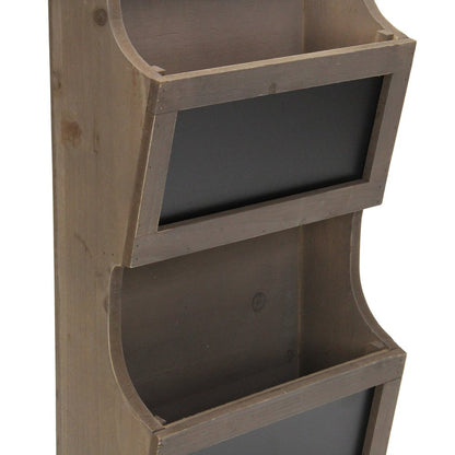 Set of Two Brown Solid Wood File Organizer HomeRoots