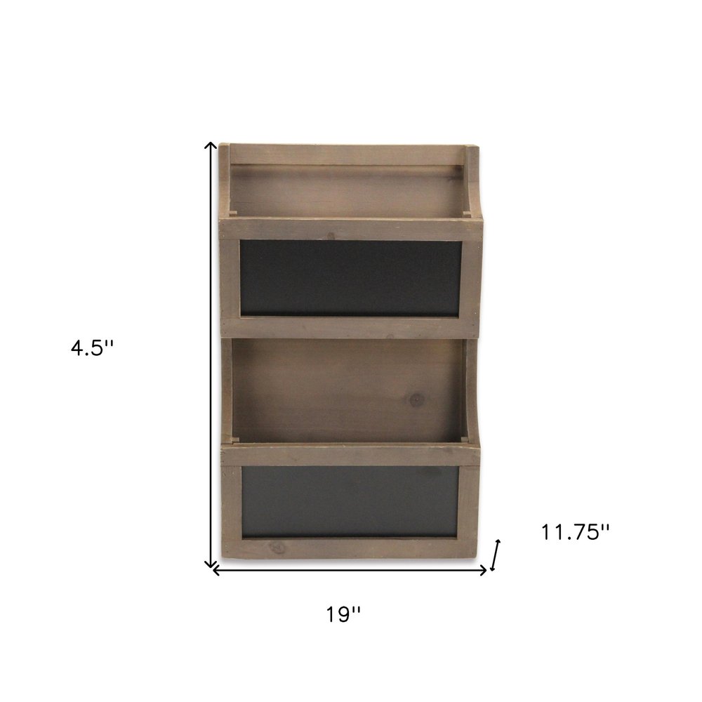 Set of Two Brown Solid Wood File Organizer HomeRoots