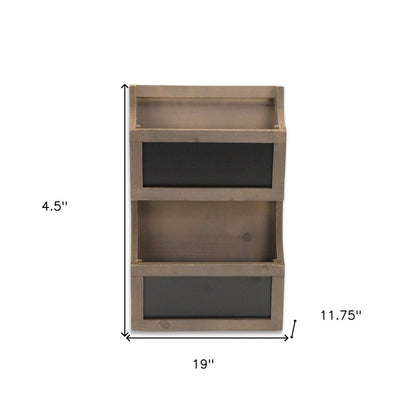 Set of Two Brown Solid Wood File Organizer HomeRoots