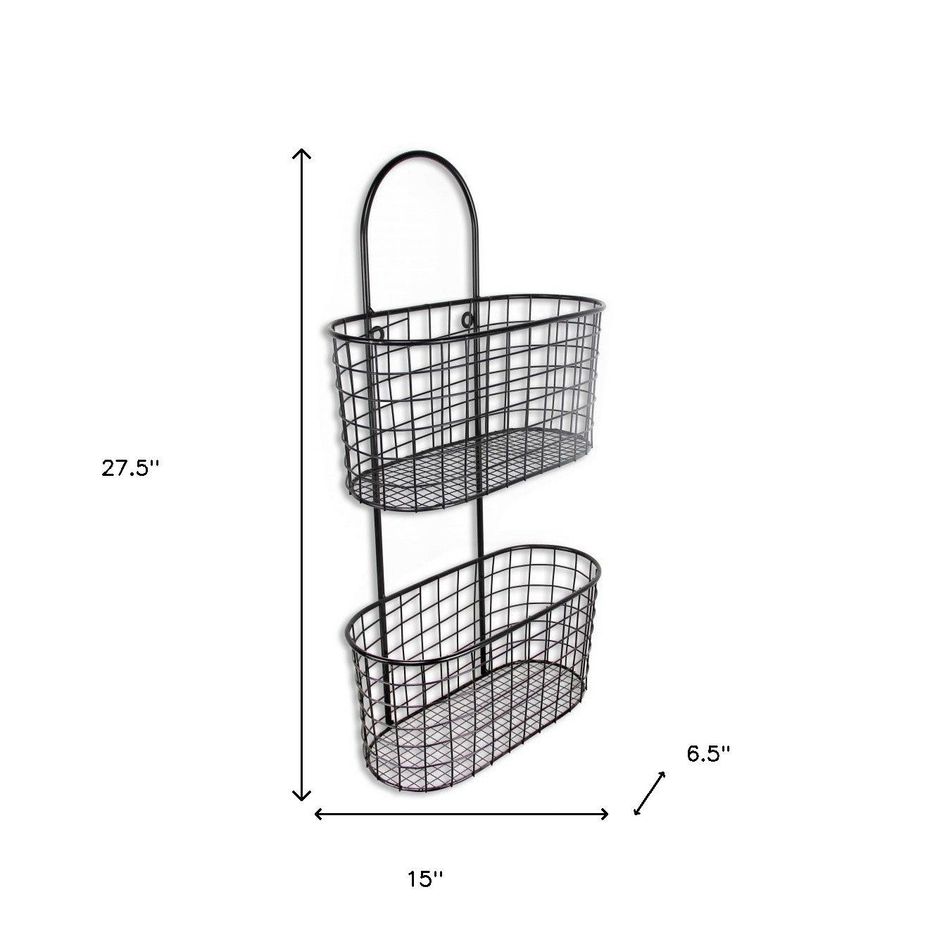 Black Metal Wire Hanging Storage