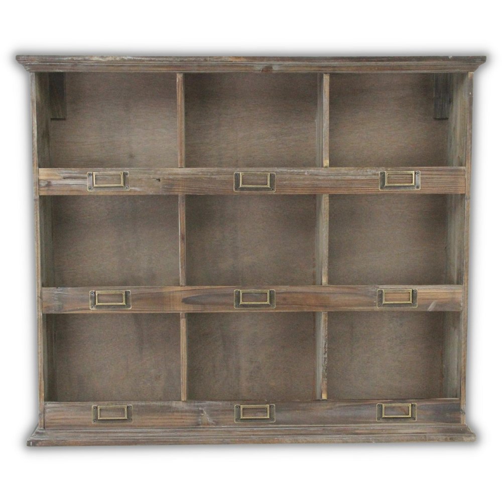 27" Dark Brown Solid Wood Wall Mounted Display Stand HomeRoots