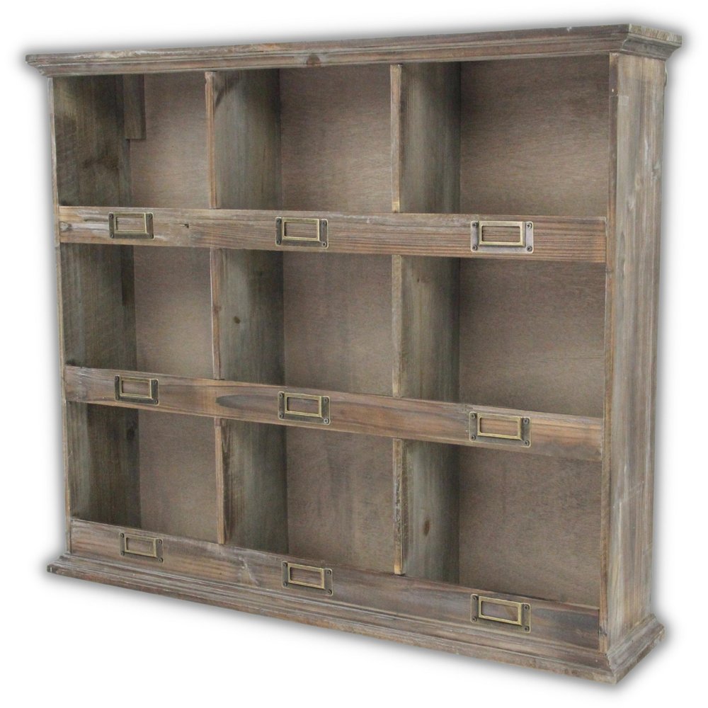 27" Dark Brown Solid Wood Wall Mounted Display Stand HomeRoots