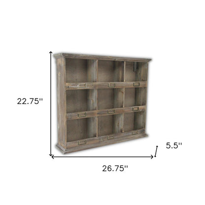 27" Dark Brown Solid Wood Wall Mounted Display Stand HomeRoots