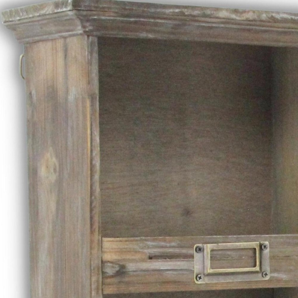 27" Dark Brown Solid Wood Wall Mounted Display Stand HomeRoots