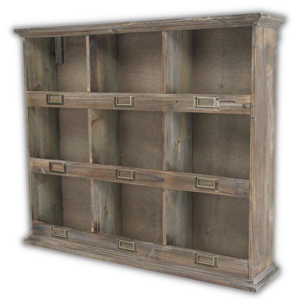 27" Dark Brown Solid Wood Wall Mounted Display Stand HomeRoots