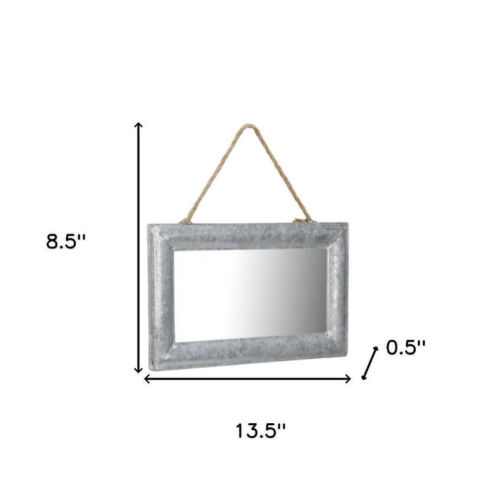 9" Silver Metal Framed Accent Mirror HomeRoots