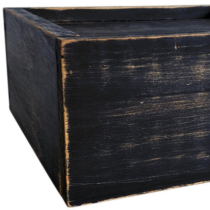 7" Black Wood Wall Mounted Floating Shelf With LED Light HomeRoots