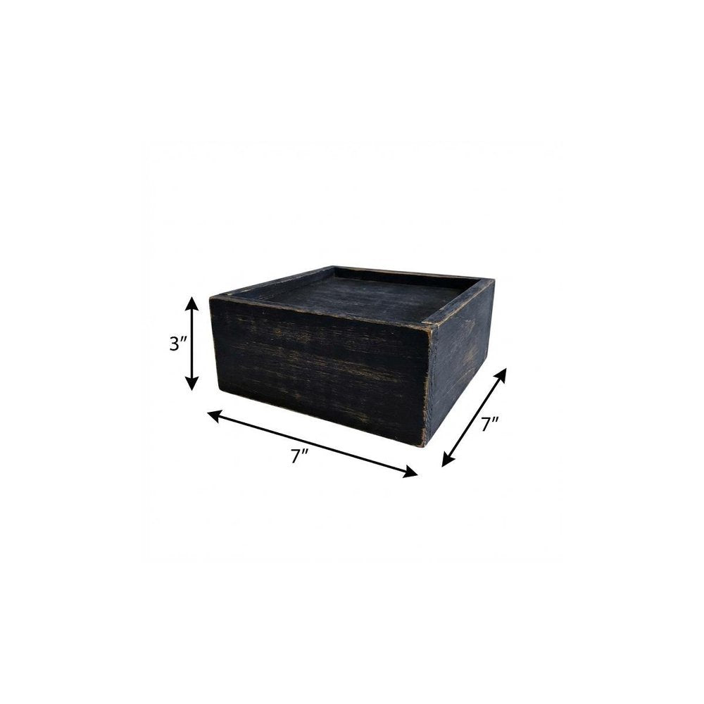 7" Black Wood Wall Mounted Floating Shelf With LED Light HomeRoots