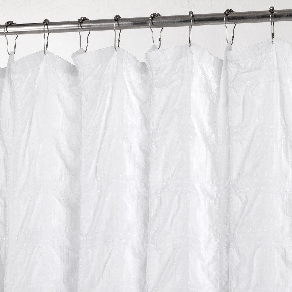 White Modern Crinkle Shower Curtain - FurniFindUSA