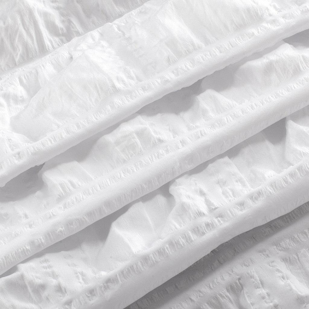 White Modern Crinkle Shower Curtain - FurniFindUSA