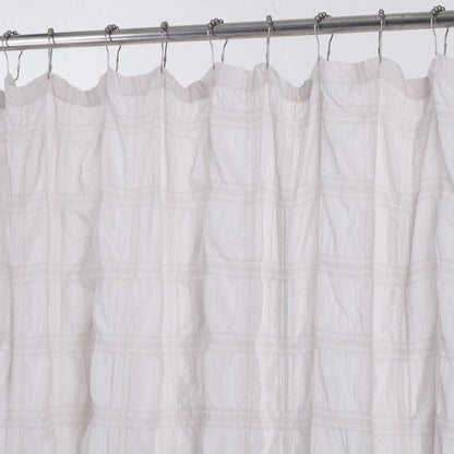 Pale Pink Modern Striped Crinkle Shower Curtain - FurniFindUSA