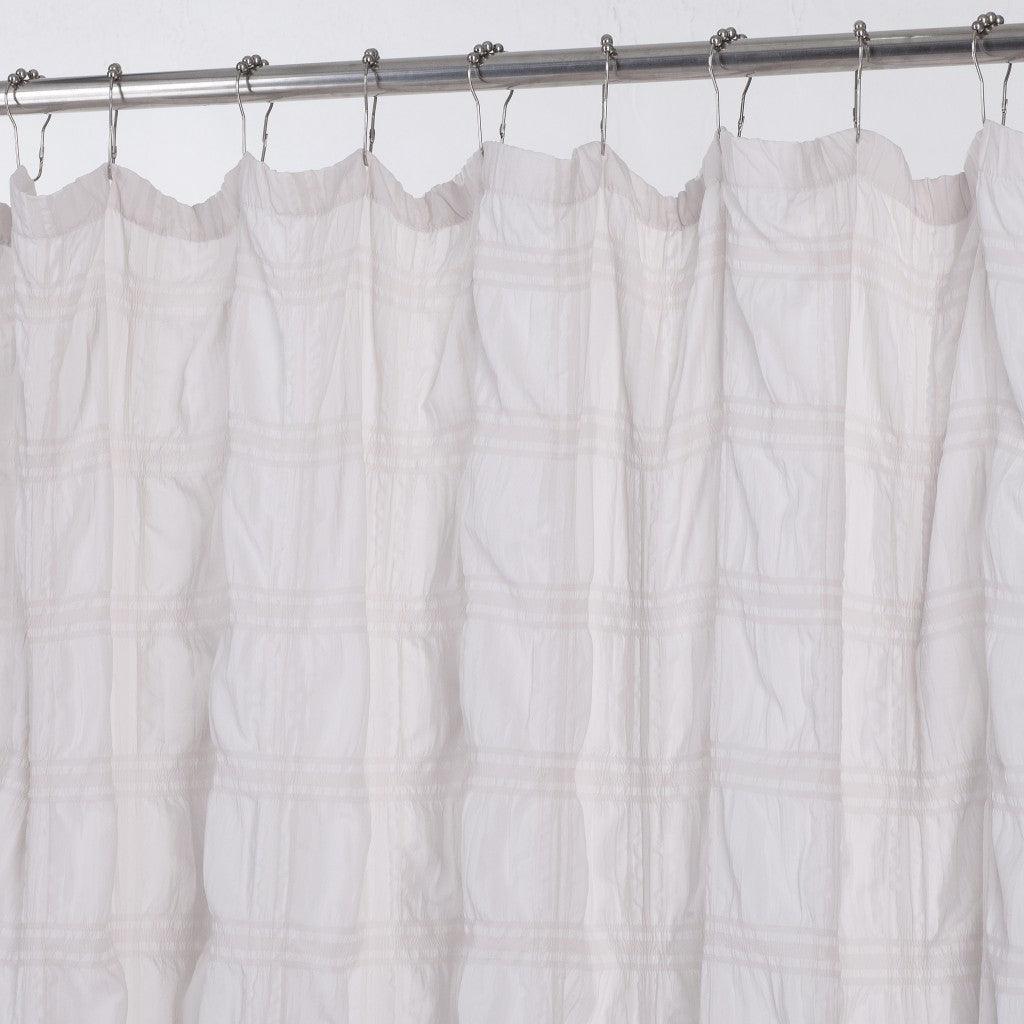 Pale Pink Modern Striped Crinkle Shower Curtain - FurniFindUSA