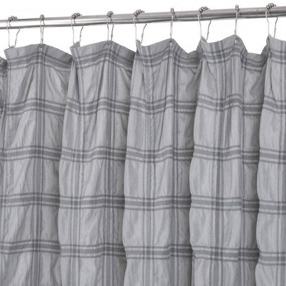 Gray Modern Striped Crinkle Shower Curtain - FurniFindUSA